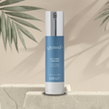 Glymed Oxygen Cream bottle on a neutral background with green leaves